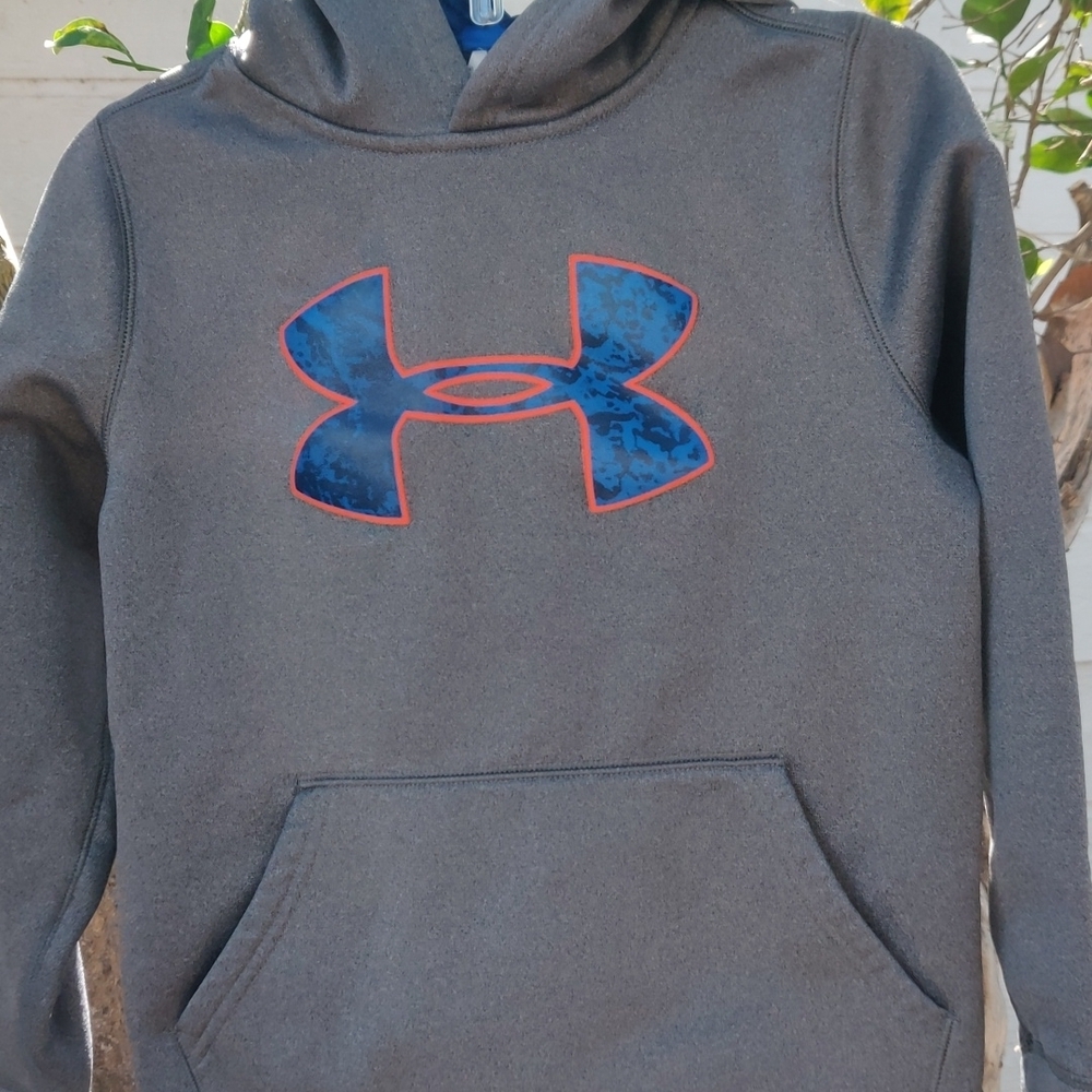 Under armour boy hoodie size S grey and blue - Picture 4 of 6
